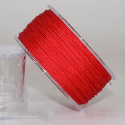 Rouge Cordon de fil de nylon, pour la fabrication de bijoux, rouge, 0.4mm, environ 196.85 yards (180m)/rouleau