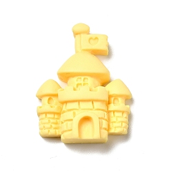 Jaune Cabochons en résine opaque, chateau, jaune, 30x24x9mm