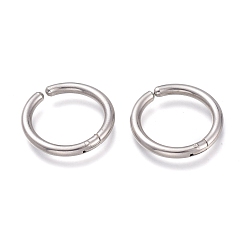 Stainless Steel Color 201 Stainless Steel Clip-on Earrings, Hypoallergenic Earrings, Ring, Stainless Steel Color, 21x2.5mm