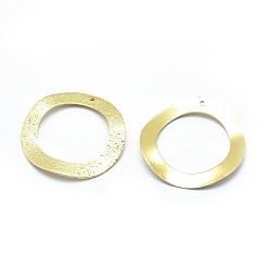 Chapado en Oro Real 18K Colgantes de latón, sin cadmio y níque y plomo, anillo, desigual, real 18 k chapado en oro, 31x30.5x1 mm, agujero: 1.2 mm