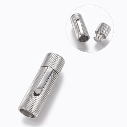 Stainless Steel Color 304 Stainless Steel Bayonet Clasps, Stainless Steel Color, 30x9mm, Hole: 7mm