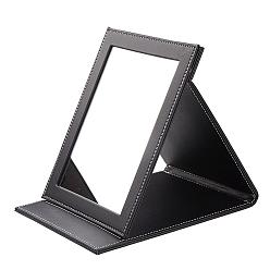 Черный Кожаные зеркала пу, прямоугольные, чёрные, 23x18.1x2.1 см