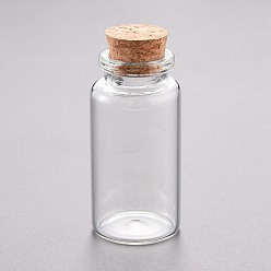 Прозрачный Стеклянная бусина контейнеры, с пробкой, бутылка желаний, прозрачные, 3x6 см, емкость: 25 мл (0.84 жидких унций)