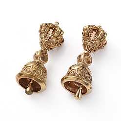 Raw(Unplated) Brass Buddhist Beads, Dorje Vajra, Buddha Jewelry Findings, Bell, Raw(Unplated), 28x11mm, Hole: 2.5mm