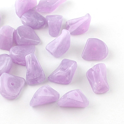 Lilas Puce perles acryliques imitation de pierres précieuses, lilas, 19~28x14~19x6~13mm, trou: 2 mm, environ 310 pcs / 500 g