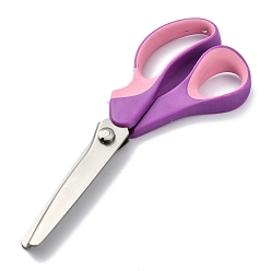 Violet 201 Stainless Steel Pinking Shears, Serrated Scissors, with Plastic Handle, for Sewing, Craft, Dressmaking, Violet, 230x88x21mm