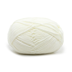 Nieve 4-capas de hilo de algodón con leche, para tejer, tejido y crochet, nieve, 2~3 mm