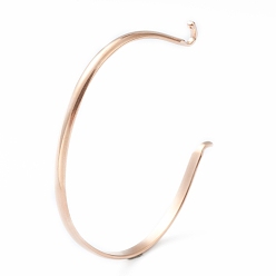 Rose Gold 304 Stainless Steel Cuff Bangle Making, Interchangeable Cuff Bangle, Rose Gold, 1/8 inch(0.35cm), Inner Diameter: 2-1/8 inch(5.45cm)x2 inch(4.95cm)