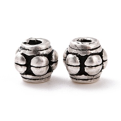 Antique Silver 925 Sterling Silver Bead, Barrel, Antique Silver, 5x4.5mm, Hole: 1.5mm, about 20Pcs/10g