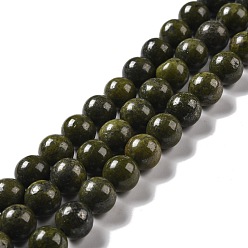 Gemstone Brins de perles d'épidote naturelles, ronde, 7~8mm, Trou: 1.1mm, Environ 52~53 pcs/chapelet, 15.55'' (39.5 cm)