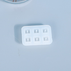 Белый Форма для пищевого силикона для кубиков своими руками, формы для литья смолы, для изготовления уф-смолы и эпоксидной смолы, 6 полости, белые, 35x50x10 мм