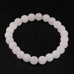 Cuarzo Rosa Natural aumentó de perlas de cuarzo estiran las pulseras, esmerilado, rondo, 53 mm (2-5/64 pulgadas)