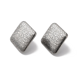 Rectangle 304 Stainless Stud Earring Findings, with Vertical Loops, Stainless Steel Color, Rectangle, 25x22mm, Hole: 2.5mm, Pin: 0.8mm