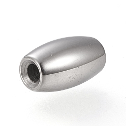 Stainless Steel Color 304 Stainless Steel Beads, Oval, Stainless Steel Color, 13x7.5mm, Hole: 2.5mm