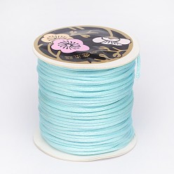 Turquoise Pálido Hilo de nylon, cordón de satén de cola de rata, turquesa pálido, 2 mm, aproximadamente 25.15 yardas (23 m) / rollo