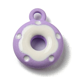 Lilac Alloy Enamel Charms, Donut Charm, Lilac, 12.5x10x3mm, Hole: 1.5mm