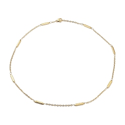 Золотой Ионное покрытие (IP) 304 ожерелье из прямоугольной цепи из нержавеющей стали, золотые, 17.76 дюйм (45.1 см)