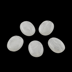 White Oval Imitation Gemstone Acrylic Beads, White, 19x15x7mm, Hole: 2mm, about 330pcs/500g