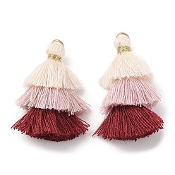 Old Lace Polycotton Tassel Pendant Decorations, with Iron Loops, Old Lace, 34~45x4~5mm, Hole: 3mm