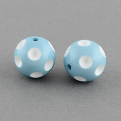 Light Sky Blue Bubblegum Opaque Acrylic Round Beads, Light Sky Blue, 20mm, Hole: 2mm