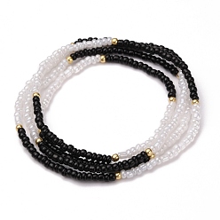 Noir Perle de taille de bijoux d'été, chaîne de corps, chaîne de ventre en perles de rocaille de verre, bijoux de bikini pour femme fille, noir, 32-1/4 pouce (82 cm)