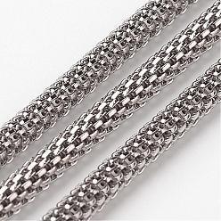 Stainless Steel Color 304 Stainless Steel Mesh Chains, Soldered, Stainless Steel Color, 3mm