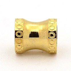Oro Perlas de acero inoxidable, gran agujero de la columna perlas de iones (ip), dorado, 12x10 mm, agujero: 6 mm