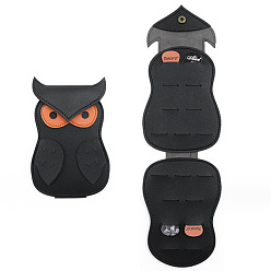 Black Imitation Leather Storage Bags, with Snap Button, for Guitar Picks Storage, Owl, Black, 168x109mm