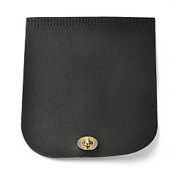 Negro Funda de bolso de piel sintética, rectángulo con esquinas redondeadas y cierres giratorios de aleación, accesorios de reemplazo de bolsa, negro, 23.1x20.1x0.15~22 cm, agujero: 1 mm