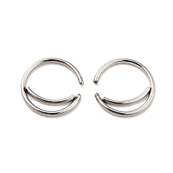 Stainless Steel Color Crescent Moon Shape 316 Surgical Stainless Steel Hoop Nose Rings, Piercing Jewelry for Women, Stainless Steel Color, 9.5mm, Pin: 0.9mm