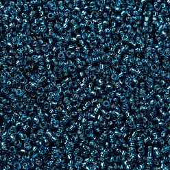 (RR1445) Zircon Bleu Doublé d'Argent Teint Perles rocailles miyuki rondes, perles de rocaille japonais, 15/0, (rr 1445) zircon bleu teinté argenté, 15/0, 1.5mm, trou: 0.7 mm, environ 27777 pcs / 50 g