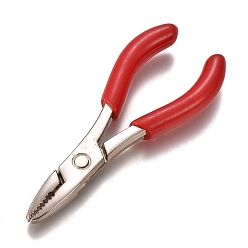 Red 45# Carbon Steel Jewelry Pliers for Jewelry Making Supplies, Crimper Pliers for Crimp Beads, Crimping Pliers, Red, 6x2.25x0.6cm