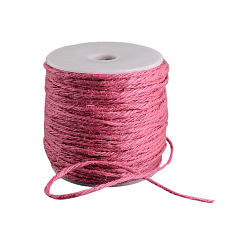 Roja India Cordón de yute de color, cuerda de yute, hilo de yute, 3 -ply, para la fabricación de la joyería, piel roja, 2 mm, aproximadamente 109.36 yardas (100 m) / rollo