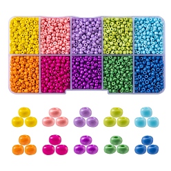 Color mezclado Kit de fabricación de pulseras de cuentas de semillas de bricolaje, incluyendo cuentas de semillas de vidrio redondas, pinzas, hilo elástico, hilo de poliéster, color mezclado, cuentas: 3560 piezas / caja