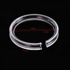 Clair 50pcs anneaux d'affichage de bracelet unique en plastique transparent, clair, 0.7x5.5 cm