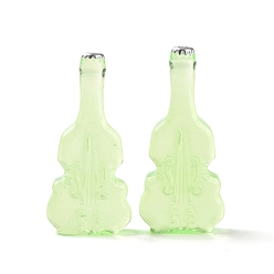 Lawn Green Violin Shape Dummy Wine Bottle Resin Cabochon, Lawn Green, 36.5x17x8mm