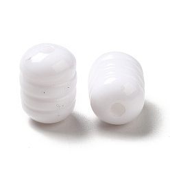 White Opaque Acrylic Beads, Column, White, 10x7mm, Hole: 1.8mm, about 1440pcs/500g