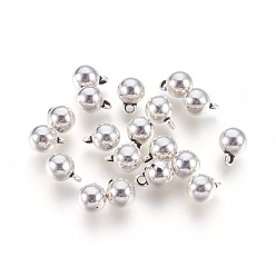 Antique Silver Tibetan Style Alloy Charms, Round, Cadmium Free & Lead Free, Antique Silver, 8.5x6mm, Hole:1.5mm