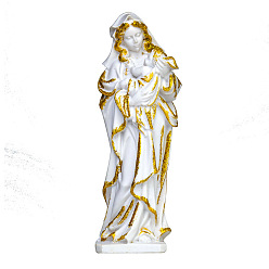 White Resin Virgin Mary Figurines, for Home Office Desktop Decoration, White, 85x140x170mm