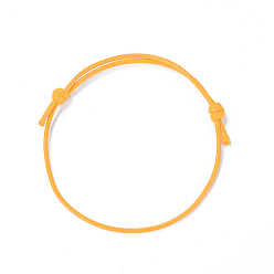 Naranja Cable de la toma de la pulsera de poliéster encerado coreano, naranja, de diámetro ajustable: 40~70 mm