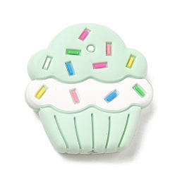 Vert Clair Perles focales en silicone écologiques de qualité alimentaire pour gâteaux, perles à mâcher pour les jouets de dentition, Diy soins infirmiers colliers faisant, vert clair, 28.5x27.5x8mm, Trou: 2.2mm