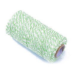 Verde Claro Hilos de hilo de algodón, para la artesanía bricolaje, envoltura de regalos y fabricación de joyas, verde claro, 2 mm, aproximadamente 109.36 yardas (100 m) / rollo
