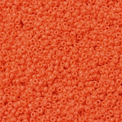 (RR406) Opaque Orange MIYUKI Round Rocailles Beads, Japanese Seed Beads, 11/0, (RR406) Opaque Orange, 2x1.3mm, Hole: 0.8mm, about 50000pcs/pound