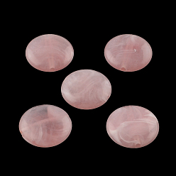 Бледно-Розовый Плоские круглые имитация драгоценных камней акриловые бусины, розовый жемчуг, 22x8.5 мм, Отверстие : 2 мм , около 190 шт / 500 г
