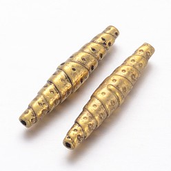 Or Antique Perles en alliage de style tibétain, sans plomb et sans cadmium, Tube, Or antique, 25x5mm, Trou: 1mm