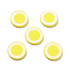 Amarillo Abalorios de acrílico opacos, con esmalte, plano y redondo, amarillo, 24.5x4.5 mm, agujero: 1.6 mm