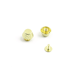 Light Gold Zinc Alloy Purse Handbag Feet, Round Studs Screw-Back Feet, Light Gold, top: 6.5mm long, 7/12mm in diameter, screw: 6mm 