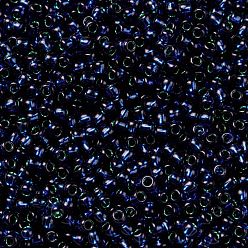 (2203) Green Lined Cobalt TOHO Round Seed Beads, Japanese Seed Beads, (2203) Green Lined Cobalt, 11/0, 2.2mm, Hole: 0.8mm, about 5555pcs/50g