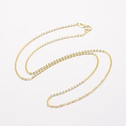 Golden 925 Sterling Silver Cable Chains Necklaces, with Spring Ring Clasps, Golden, 16.14 inch(41cm)