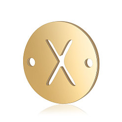 Letter X Conectores de enlaces de acero de titanio, plano y redondo con la letra, dorado, letter.x, 12x0.8 mm, agujero: 0.8 mm